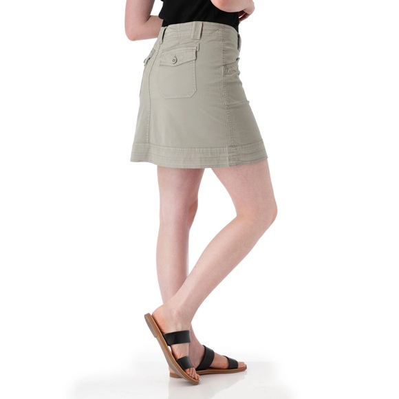 L.L. Bean Dresses & Skirts - LL BEAN | TAUPE UTILITY CARGO STYLE COTTON MINI SKIRT SIZE 10 PETITE
